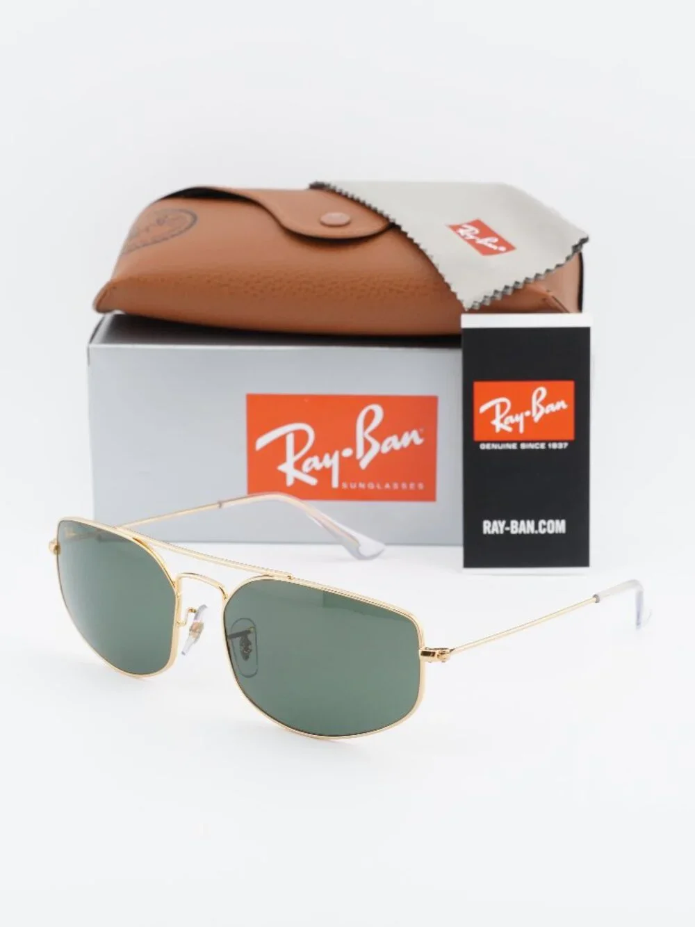 Ray-Ban RB3845 919631 Square Sunglasses - Legend Gold/G-15 Green